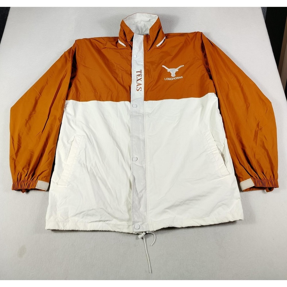 Texas Longhorns Jacket Mens XL Orange NCAA College Football Hooded Windbreaker